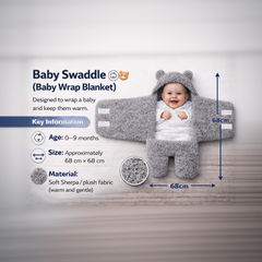BRANDONN Newborn Hooded Swaddle Blanket Gift Set (Pack of 2), Love Embroidered, 0–9 Months**