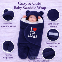 BRANDONN Newborn Hooded Swaddle Blanket Gift Set (Pack of 2), Love Embroidered, 0–9 Months**