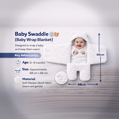 BRANDONN Newborn Hooded Swaddle Blanket Gift Set (Pack of 2), Love Embroidered, 0–9 Months**