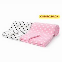 BRANDONN Newborn Baby Swaddle Blanket Gift Pack – Polka Print, Pack of 3 & Pack of 2 (0–12 Months)