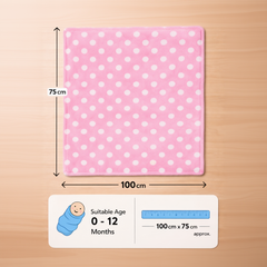 BRANDONN Newborn Baby Swaddle Blanket Gift Pack – Polka Print, Pack of 3 & Pack of 2 (0–12 Months)
