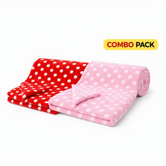 BRANDONN Newborn Baby Swaddle Blanket Gift Pack – Polka Print, Pack of 3 & Pack of 2 (0–12 Months)