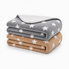BRANDONN Newborn Baby Swaddle Blanket Gift Pack – Star Print Crib Wrapper (Pack of 2, 0–12 Months)