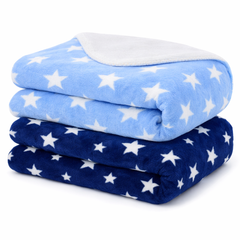 BRANDONN Newborn Baby Swaddle Blanket Gift Pack – Star Print Crib Wrapper (Pack of 2, 0–12 Months)