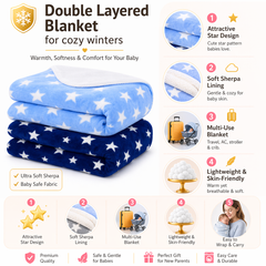 BRANDONN Newborn Baby Swaddle Blanket Gift Pack – Star Print Crib Wrapper (Pack of 2, 0–12 Months)
