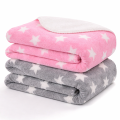 BRANDONN Newborn Baby Swaddle Blanket Gift Pack – Star Print Crib Wrapper (Pack of 2, 0–12 Months)