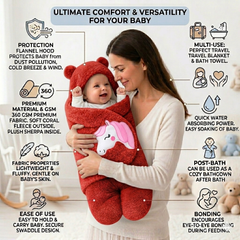 BRANDONN Newborn Baby Hooded Swaddle Blanket Gift Set (Pack of 2), Unicorn Print, 0–9 Months