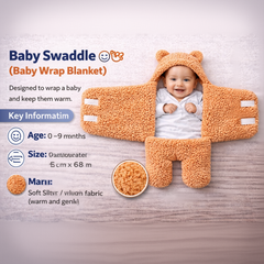 BRANDONN Newborn Baby Hooded Swaddle Blanket Gift Set (Pack of 2), Unicorn Print, 0–9 Months