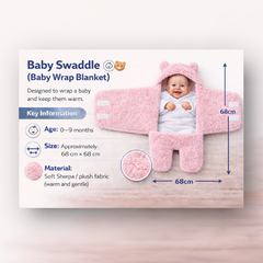 BRANDONN Newborn Baby Hooded Swaddle Blanket Gift Set (Pack of 2), Unicorn Print, 0–9 Months