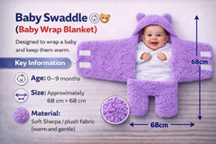 BRANDONN Newborn Baby Hooded Swaddle Blanket Gift Set (Pack of 2), Unicorn Print, 0–9 Months