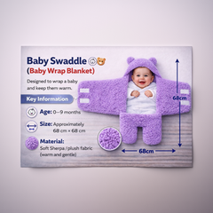 BRANDONN Newborn Baby Hooded Swaddle Blanket Gift Set (Pack of 2), Unicorn Print, 0–9 Months