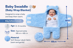 BRANDONN Newborn Baby Hooded Swaddle Blanket Gift Set (Pack of 2), Unicorn Print, 0–9 Months