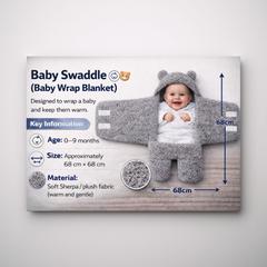 BRANDONN Newborn Baby Hooded Swaddle Blanket Gift Set (Pack of 2), Unicorn Print, 0–9 Months