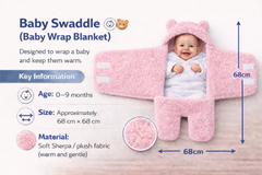 BRANDONN Newborn Baby Hooded Swaddle Blanket Gift Set (Pack of 2), Unicorn Print, 0–9 Months