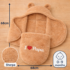 BRANDONN Newborn Hooded Baby Blanket & Bath Towel with Love Embroidery (0–9 Months)
