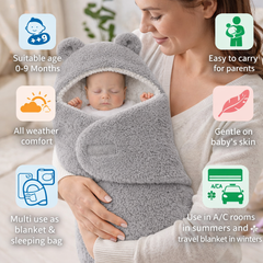 BRANDONN Hooded Baby Blanket & Bath Towel for Newborns (0–9 Months)