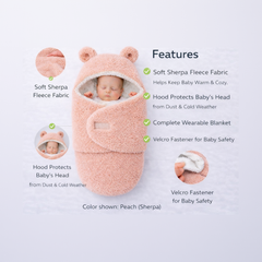 BRANDONN Hooded Baby Blanket & Bath Towel for Newborns (0–9 Months)