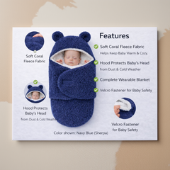 BRANDONN Hooded Baby Blanket & Bath Towel for Newborns (0–9 Months)