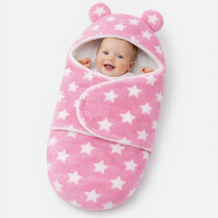 BRANDONN Newborn Hooded Baby Blanket (0–9 Months), Star Print