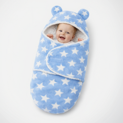 BRANDONN Newborn Hooded Baby Blanket (0–9 Months), Star Print