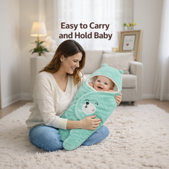 BRANDONN Hooded Smiley Baby Swaddle Blanket (0–9 Months, Pack of 1)