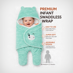 BRANDONN Hooded Smiley Baby Swaddle Blanket (0–9 Months, Pack of 1)