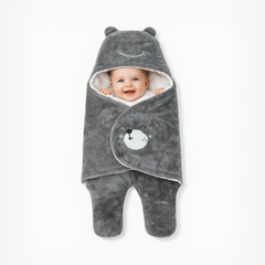 BRANDONN Hooded Smiley Baby Swaddle Blanket (0–9 Months, Pack of 1)