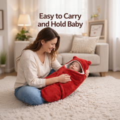 BRANDONN Hooded Smiley Baby Swaddle Blanket (0–9 Months, Pack of 1)