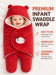 BRANDONN Hooded Smiley Baby Swaddle Blanket (0–9 Months, Pack of 1)