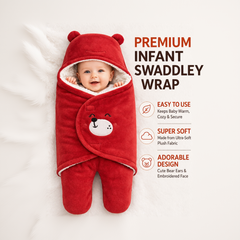 BRANDONN Hooded Smiley Baby Swaddle Blanket (0–9 Months, Pack of 1)