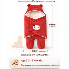 BRANDONN Hooded Smiley Baby Swaddle Blanket (0–9 Months, Pack of 1)
