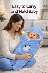 BRANDONN Hooded Smiley Baby Swaddle Blanket (0–9 Months, Pack of 1)
