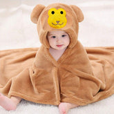 First Kick Baby Hooded Blanket for Newborn (0-12 Months) – Ultra Soft 240 GSM Wrap, Hood Baby Bath Towel & Swaddle, Lightweight Warm Crib & Travel for Infants – 82 × 82 cm Beige