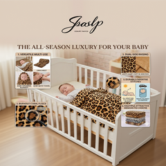 BRANDONN New born Baby Blanket Gift Pack of Crib Swaddle Sheet Wrapper Puppies & leopard Prints Pack of 1 Pc, (0 - 12 Months)
