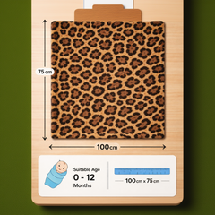 BRANDONN New born Baby Blanket Gift Pack of Crib Swaddle Sheet Wrapper Puppies & leopard Prints Pack of 1 Pc, (0 - 12 Months)