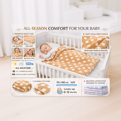 BRANDONN Newborn Baby Swaddle Blanket Gift Pack – Polka Print, 100 x 75 cm (0–12 Months)