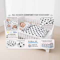 BRANDONN Newborn Baby Swaddle Blanket Gift Pack – Polka Print, 100 x 75 cm (0–12 Months)