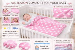 BRANDONN Newborn Baby Blanket | Soft Swaddle Wrapper | 100x75 cm | 0-12 Months
