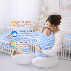 BRANDONN Newborn Baby Swaddle Blanket Gift Pack – Polka Print, 100 x 75 cm (0–12 Months)