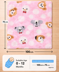 BRANDONN Newborn Baby Blanket & Swaddle | Puppy Print | 0–12 Months (Pack of 1)