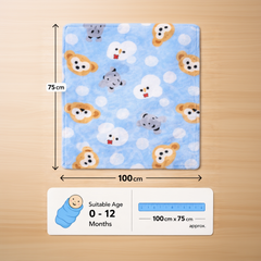 BRANDONN New born Baby Blanket Gift Pack of Crib Swaddle Sheet Wrapper Puppies & leopard Prints Pack of 1 Pc, (0 - 12 Months)