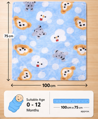 Brandonn Baby Blanket Gift Set (Pack of 3) – Puppy Print Swaddle (0–12 Months)