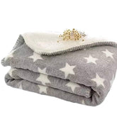 Brandonn Newborn Grey Star Polka Wrapping Sheet Cum Baby Blanket for Babies