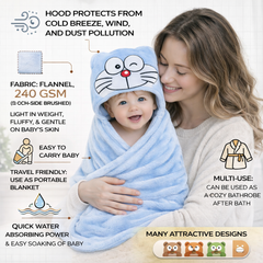 BRANDONN UltraSoft Hooded Baby Bath Towel