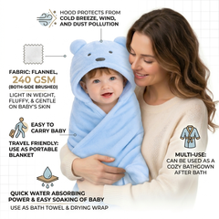 BRANDONN UltraSoft Hooded Baby Bath Towel