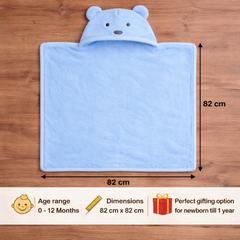 BRANDONN Newborn Hooded Baby Swaddle Blanket – Crib Wrapper (82 x 82 cm, 0–12 Months, 1 Pc)