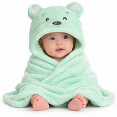 BRANDONN Hooded Newborn Baby Blanket & Swaddle Wrapper, Ultra Soft, 82 x 82 cm, 0–12 Months, Pack of 1
