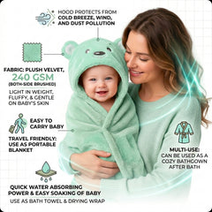 BRANDONN UltraSoft Hooded Baby Bath Towel