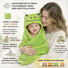 BRANDONN UltraSoft Hooded Baby Bath Towel