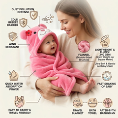 BRANDONN UltraSoft Hooded Baby Bath Towel